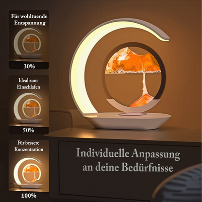 Fuvaya LED-Tischlampe - Innovative 3D-Sanduhr mit kabelloser Ladefunktion und LED-Nachtlicht